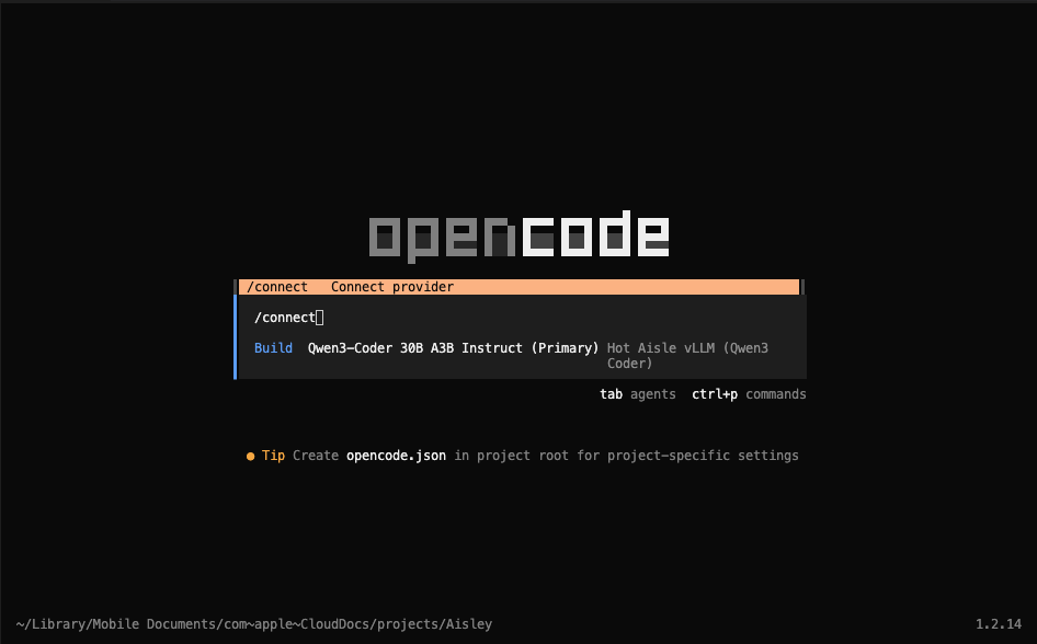 opencode connect